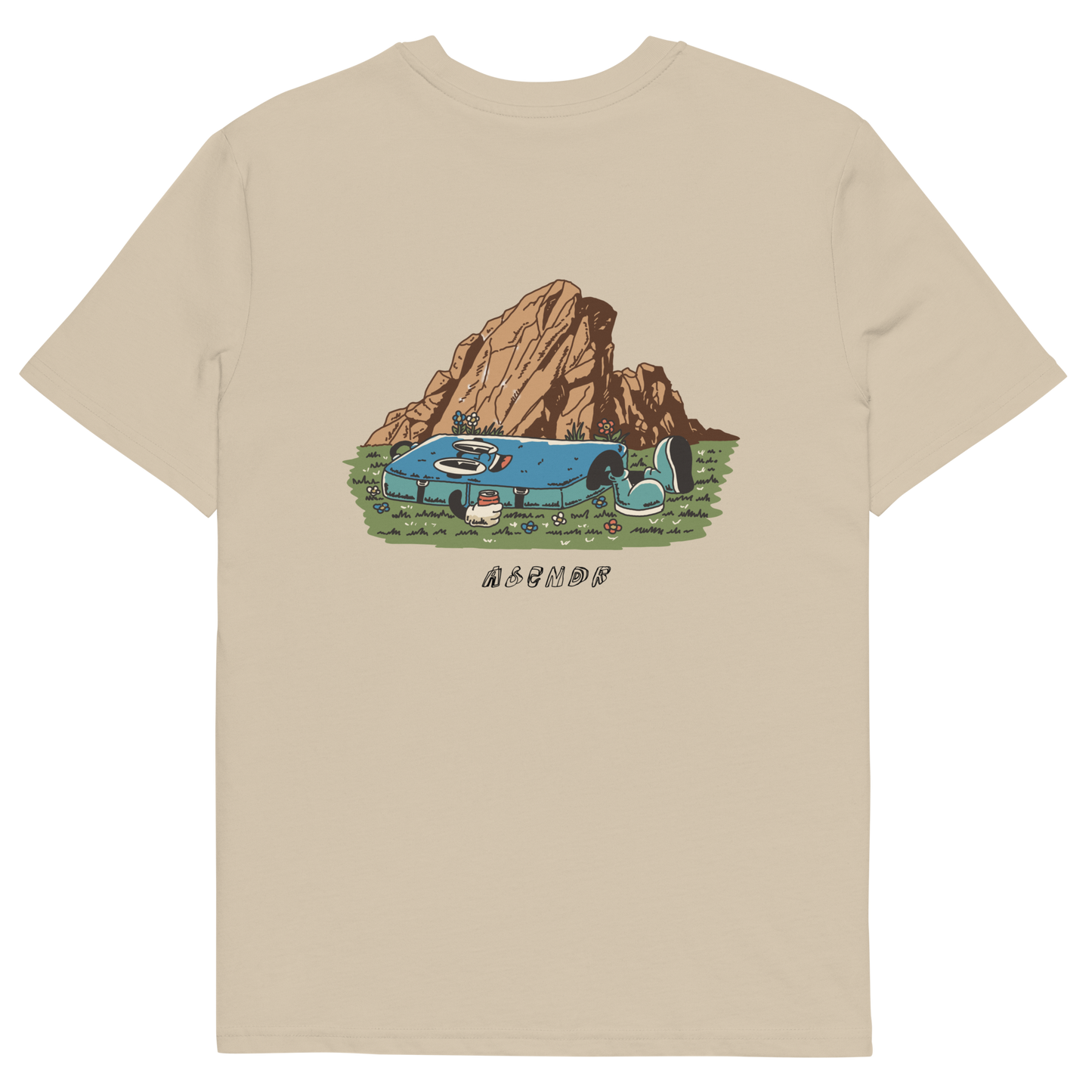 Lazy Lewis crash pad climbing t-shirt by Ascndr Studios